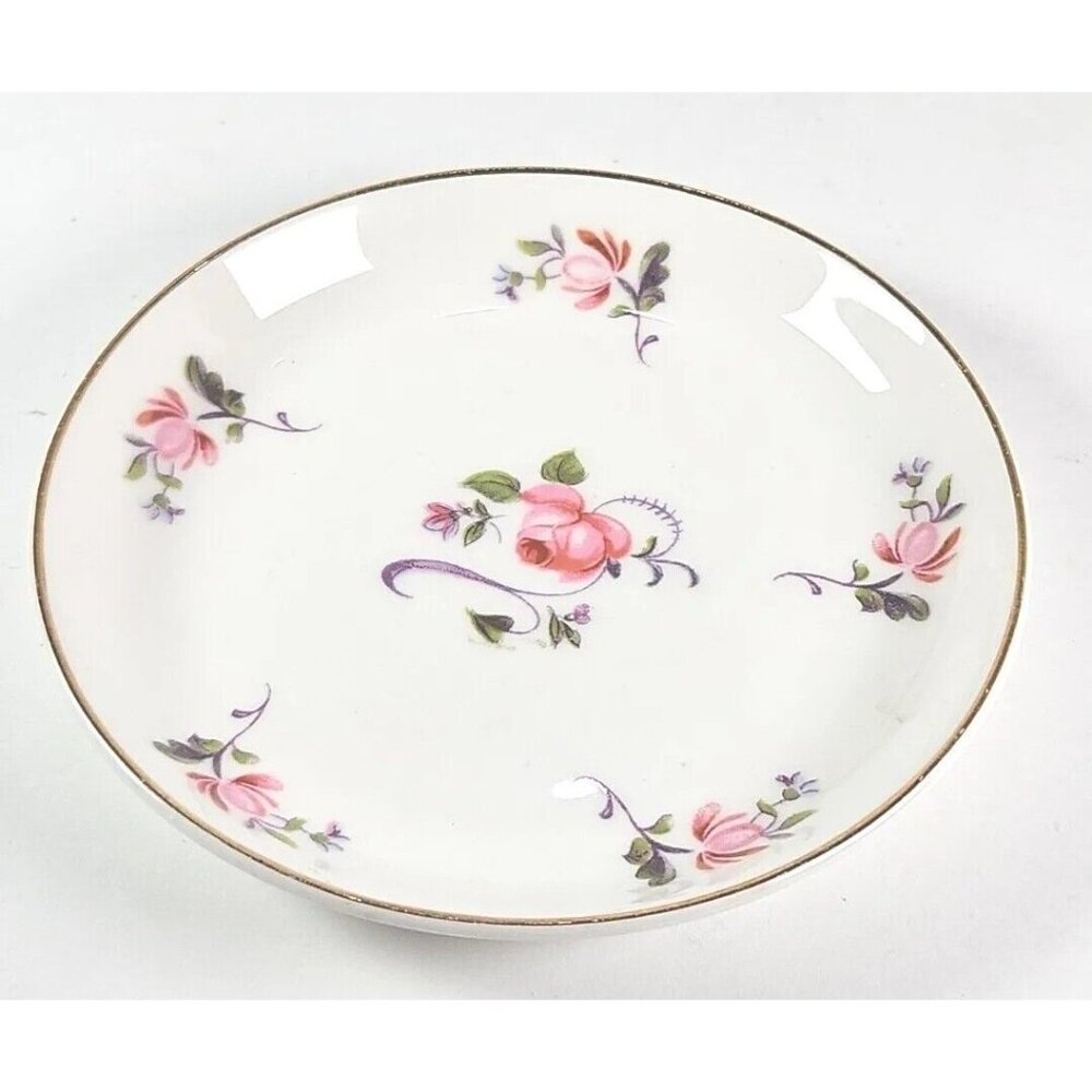 Royal Adderley Fine China Dish Fragrance Pattern Petite Pink Flowers Purple Vine